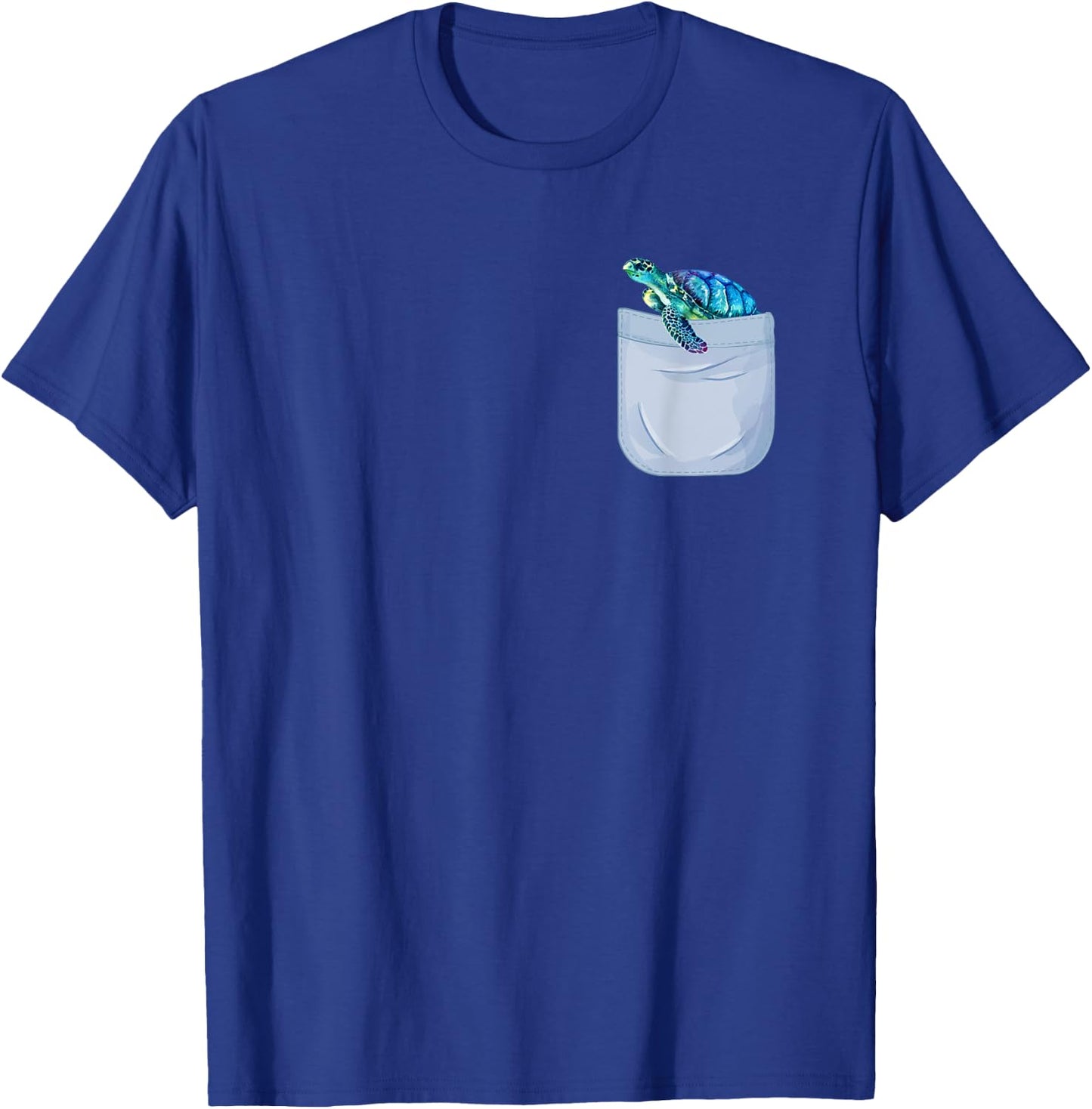 Turtles in pocket Gift Watercolor Sea Ocean Pet Turtles T-Shirt - T-Shirt | Royal
