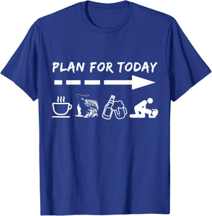 Funny Plan For Today Coffee Fishing Beer Sex T-Shirt - T-Shirt | Royal
