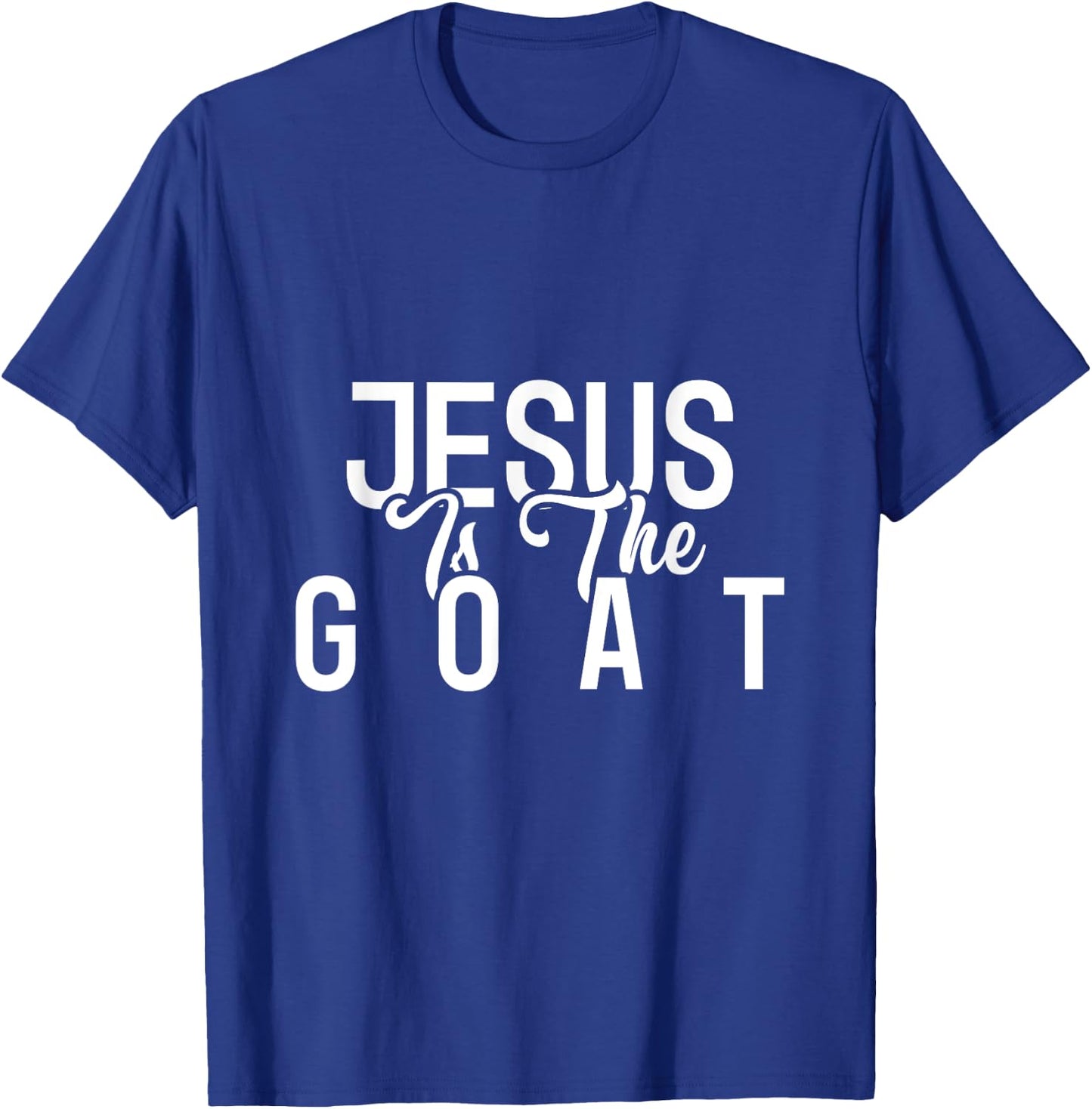Jesus is the G.O.A.T - Jesus Shirts - Jump Shot Jesus T-Shirt - T-Shirt | Royal