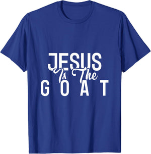 Jesus is the G.O.A.T - Jesus Shirts - Jump Shot Jesus T-Shirt - T-Shirt | Royal