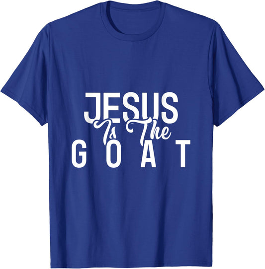 Jesus is the G.O.A.T - Jesus Shirts - Jump Shot Jesus T-Shirt - T-Shirt | Royal
