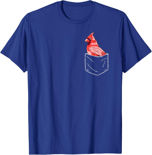 Cardinal Bird Red Cardinal Pocket T-Shirt - T-Shirt | Royal