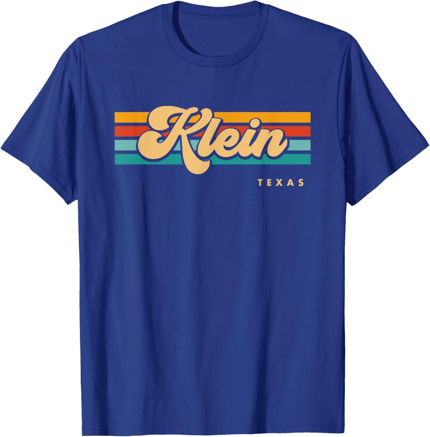 Vintage Sunset Stripes Klein, Texas T-Shirt - T-Shirt | Royal