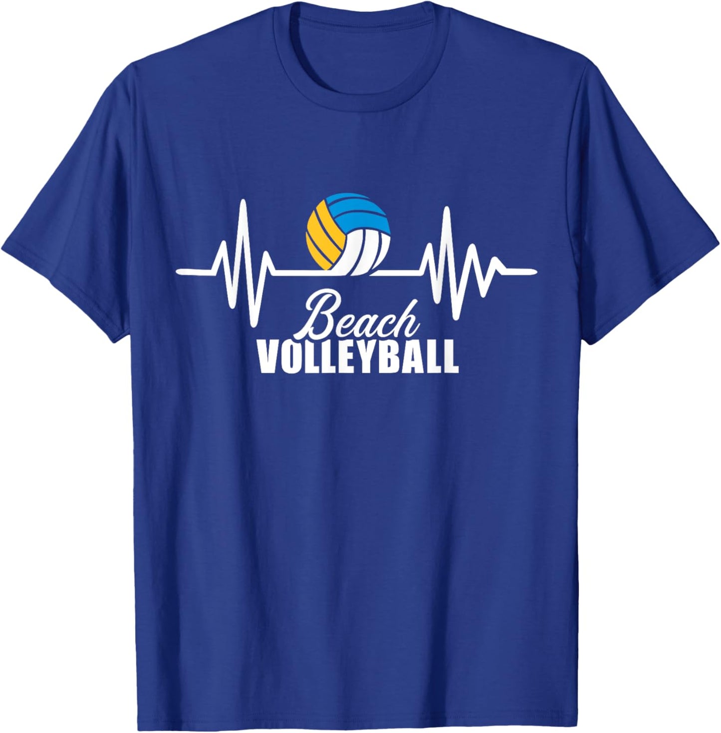 Beach volleyball heartbeat Women Girls Kids T-Shirt - T-Shirt | Royal