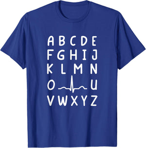 Nurse PQRST Nursing Student Ekg Alphabet Funny Nurse T-Shirt - T-Shirt | Royal