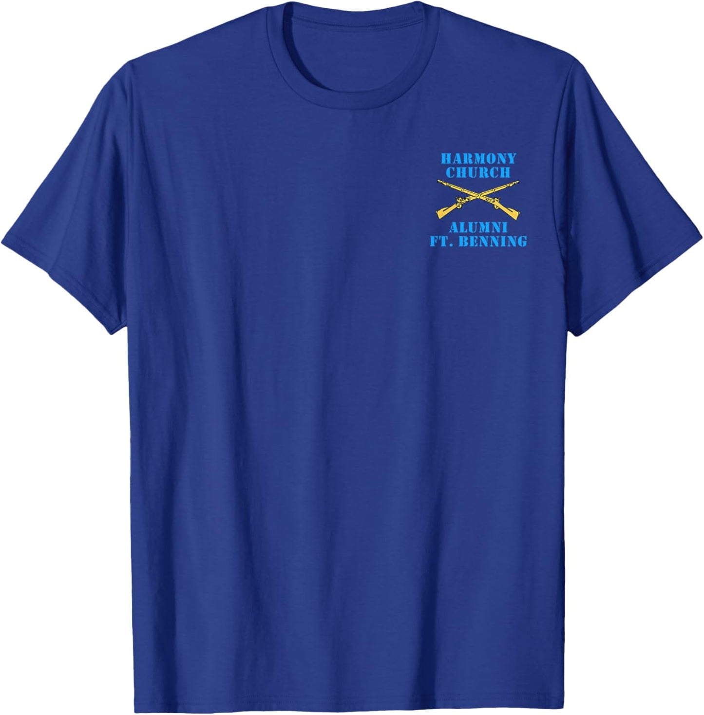 Harmony Church Alumni Ft. Benning Infantry Veteran Grunt T-Shirt - T-Shirt | Royal