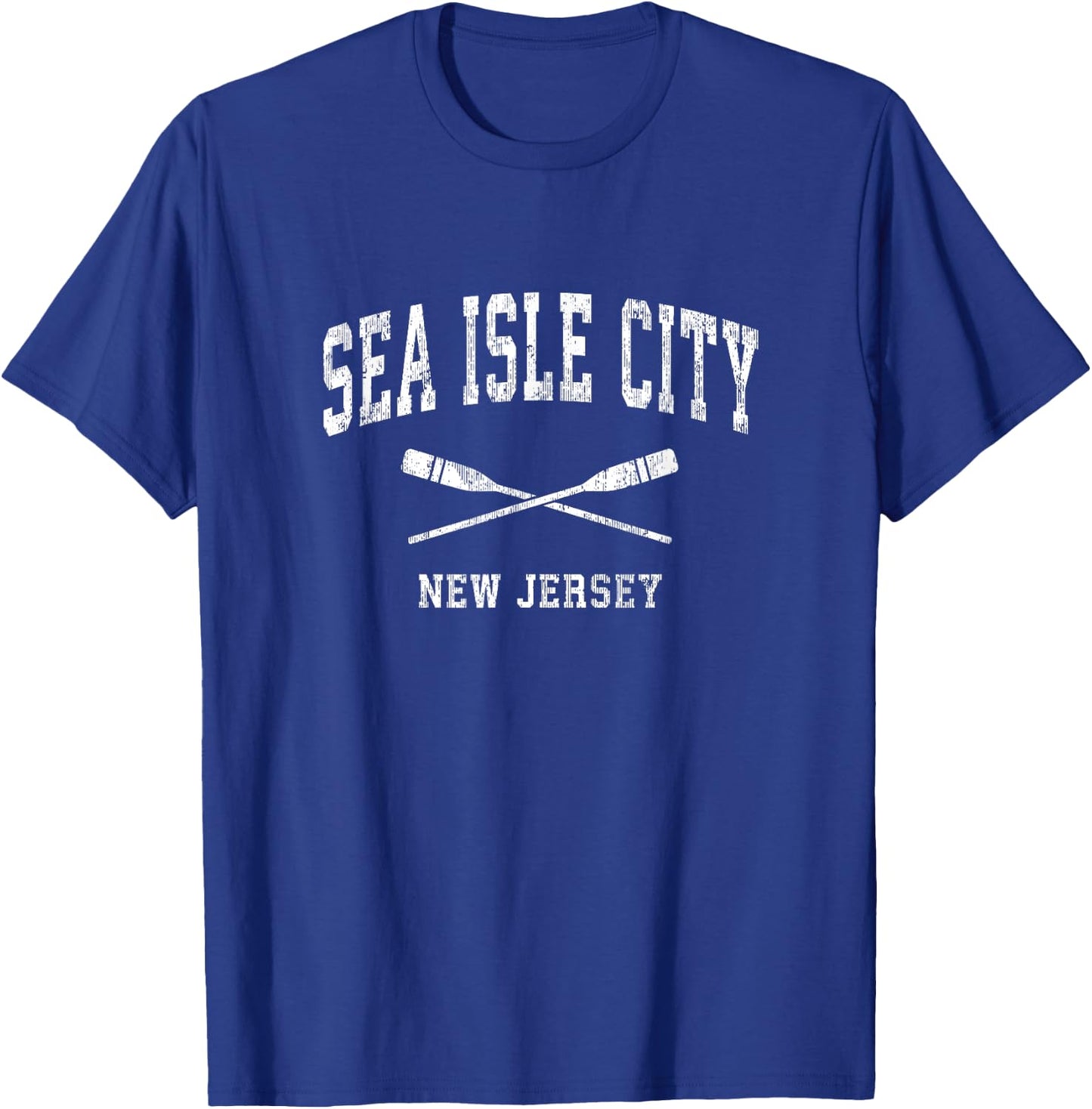 Sea Isle City New Jersey Vintage Nautical Paddles Sports Oar T-Shirt - T-Shirt | Royal