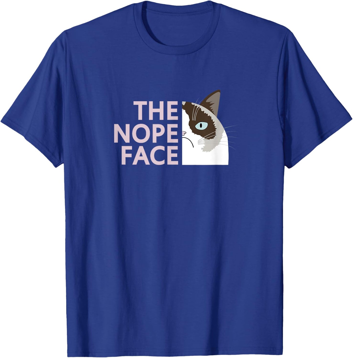 Funny Nope Cat Meme,Not Very Amused,Sarcasm Sarcastic Humor Men Women Girls Kids T-Shirt - T-Shirt | Royal