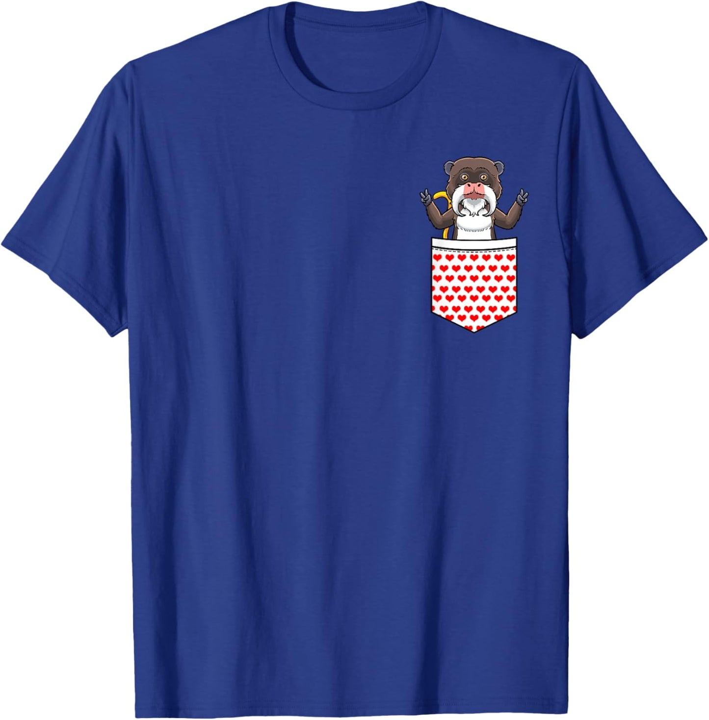 Tamarin Monkey In Pocket T-Shirt - T-Shirt | Royal