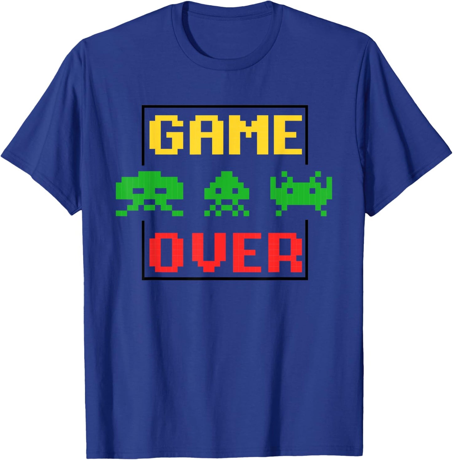 Arcade game Retro gaming Space Pixel art Vintage Invaders T-Shirt - T-Shirt | Royal