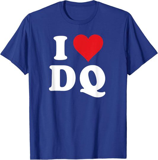 I Heart DQ Initials I Love D.Q. First And Last Name D Q T-Shirt - T-Shirt | Royal
