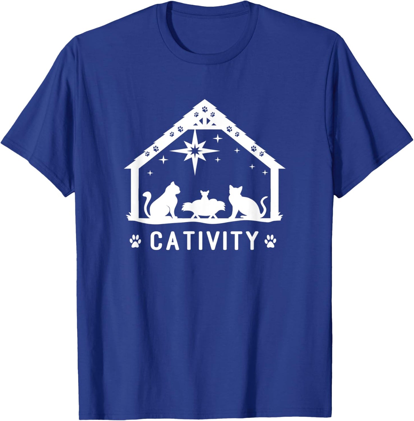 Cativity Cat Nativity Scene Cat Lover Christmas Men Women Kids T-Shirt - T-Shirt | Royal