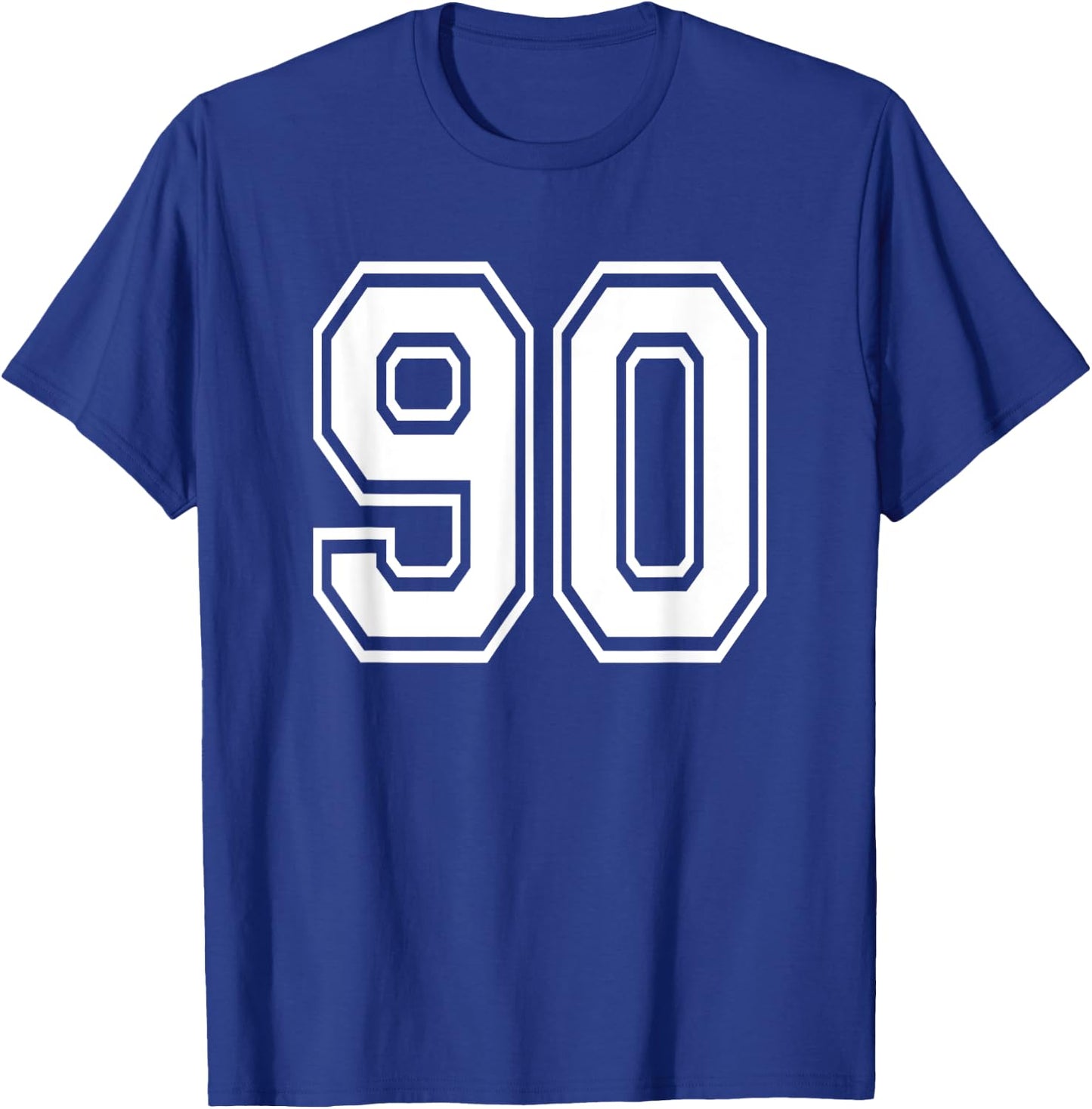 Number 90 Numbered Uniform Sports Jersey Team 90th Birthday T-Shirt - T-Shirt | Royal