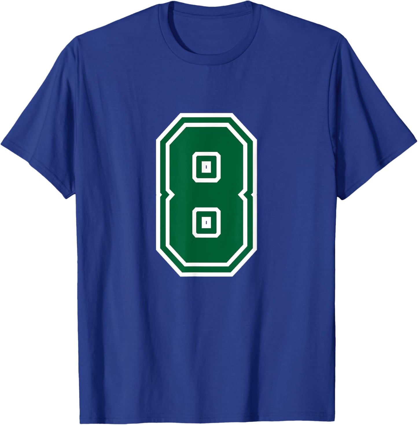 Number #8 Green Varsity Favorite Number T-Shirt - T-Shirt | Royal