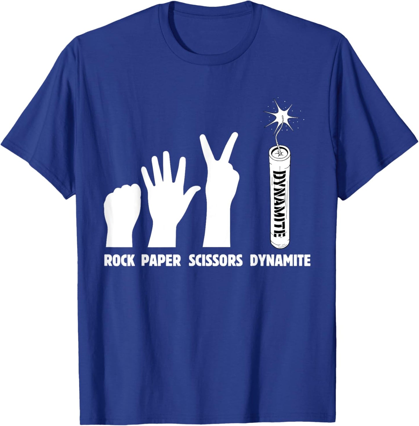 Paper Rock Scissors Dynamite | Explosive Demolition T-Shirt - T-Shirt | Royal