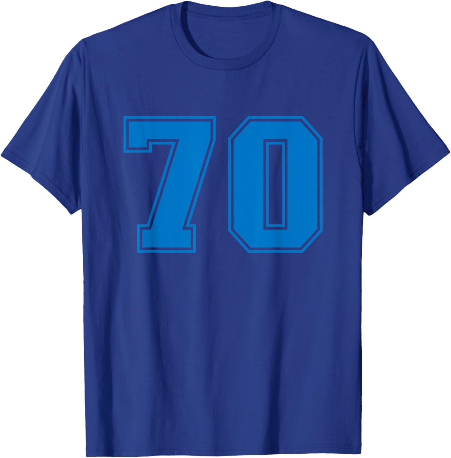 Number #70 Blue Sports Jersey Lucky Number T-Shirt - T-Shirt | Royal