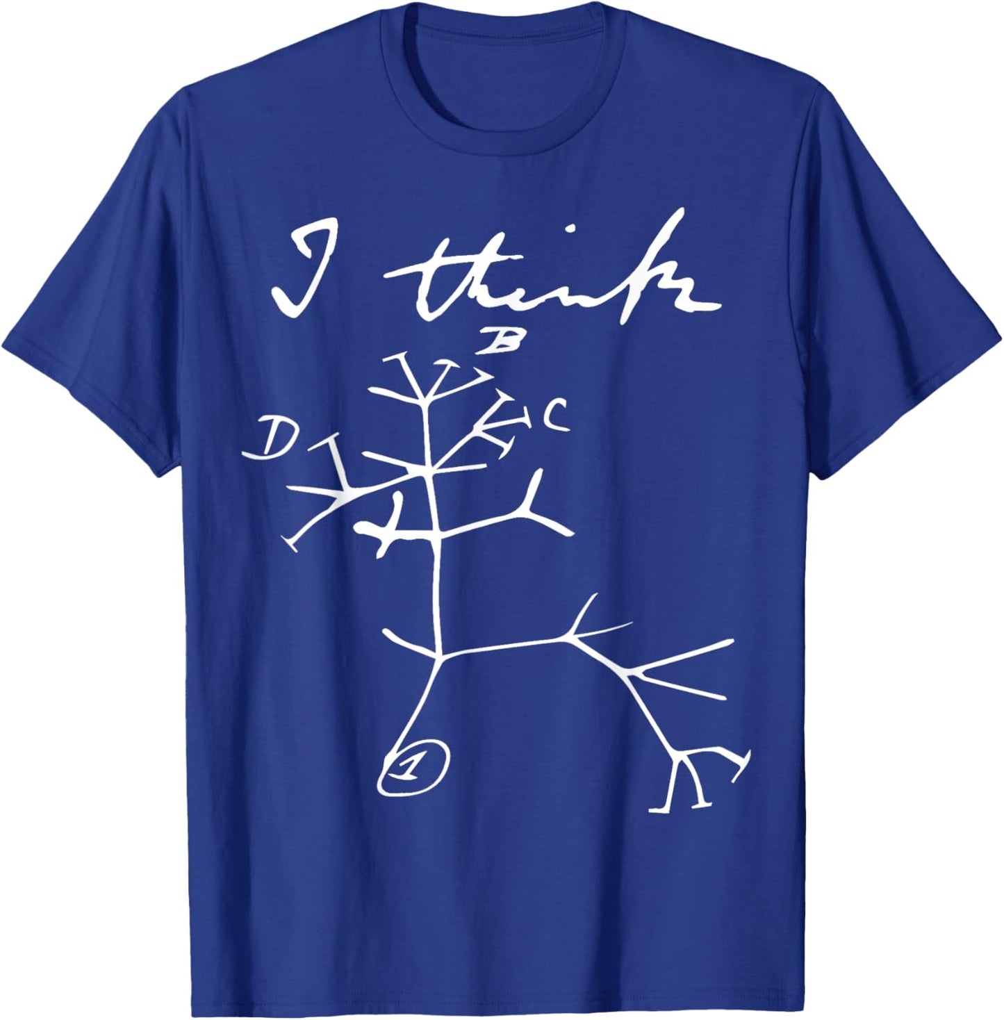 I Think Tree Life Darwin Evolution Biology Science Teacher Women Girls Kids T-Shirt - T-Shirt | Royal