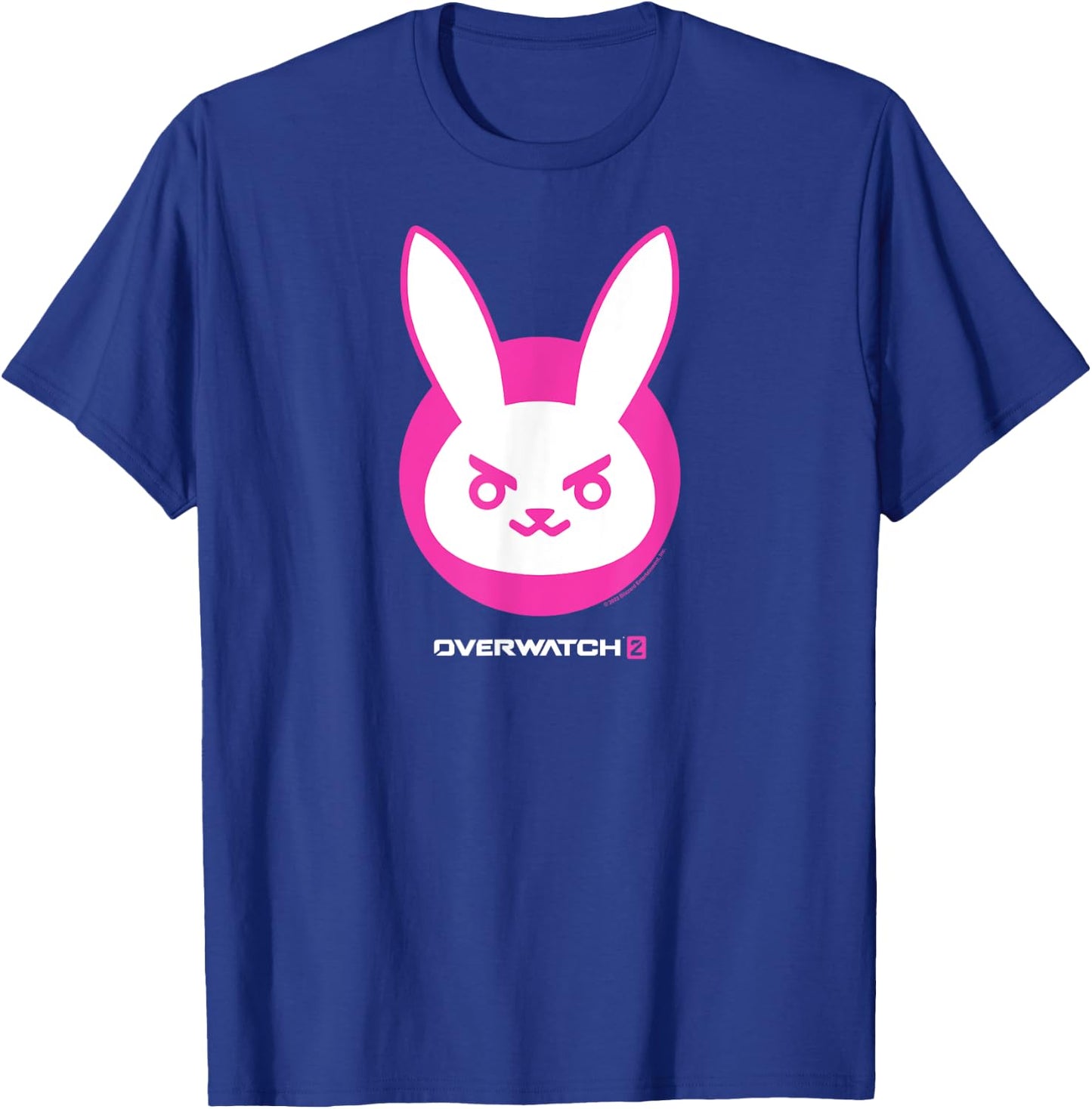 Overwatch 2 D.Va White & Pink Rabbit Centre Icon Logo T-Shirt - T-Shirt | Royal