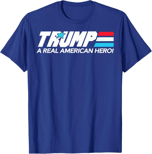 Trump A Real American Hero Women Men T-Shirt - T-Shirt | Royal