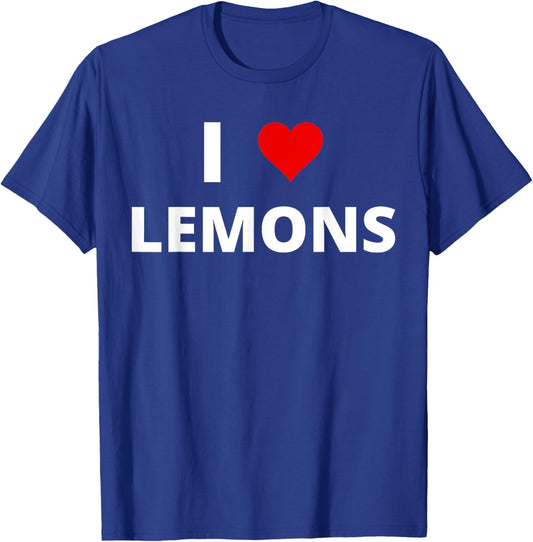 I Love Lemons, With A Red Heart T-Shirt - T-Shirt | Royal