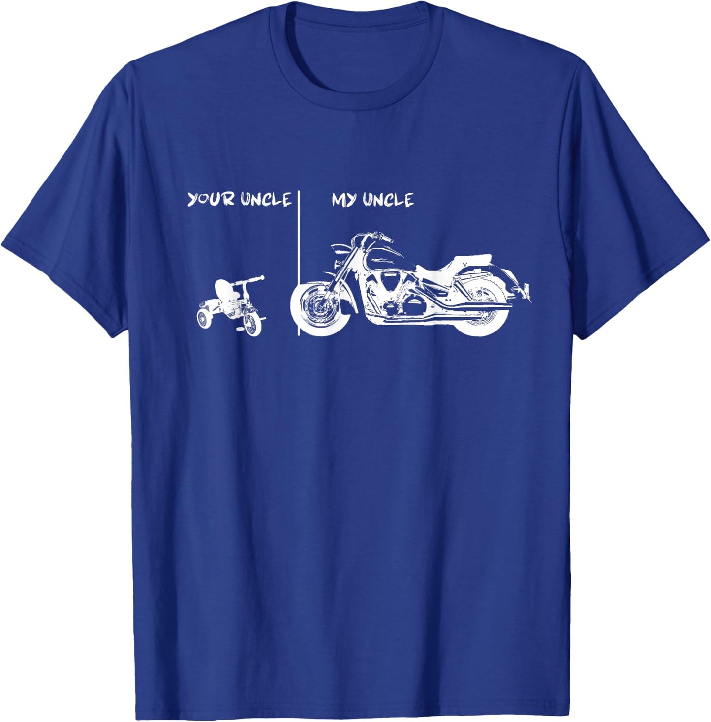 Your Uncle vs. My Uncle - Biker Edition Men Women Youth T-Shirt - T-Shirt | Royal
