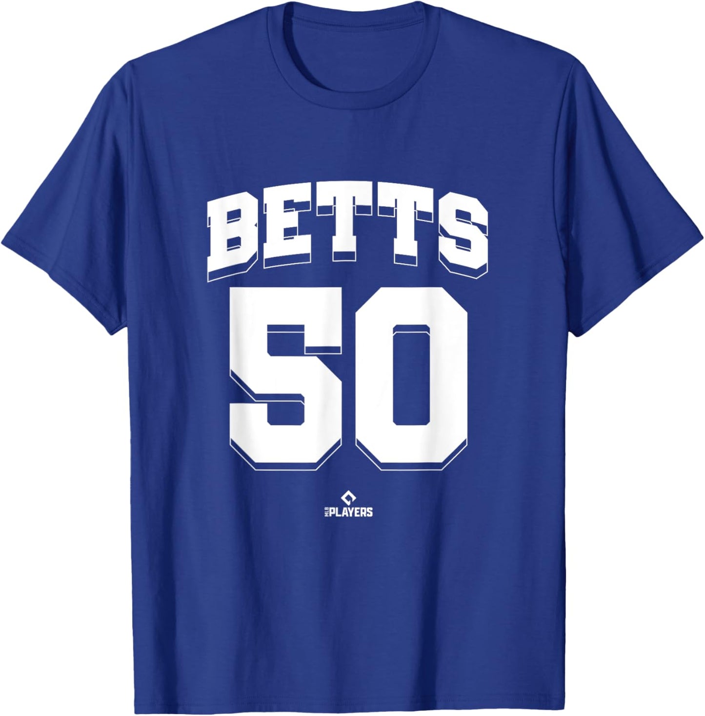 Mookie Betts 50 Los Angeles MLBPA T-Shirt - T-Shirt | Royal