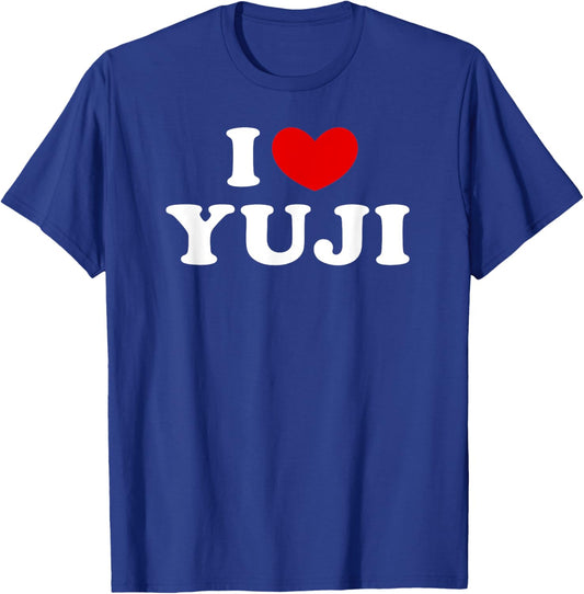 I Love Yuji, I Heart Yuji , Small, Black T-Shirt - T-Shirt | Royal