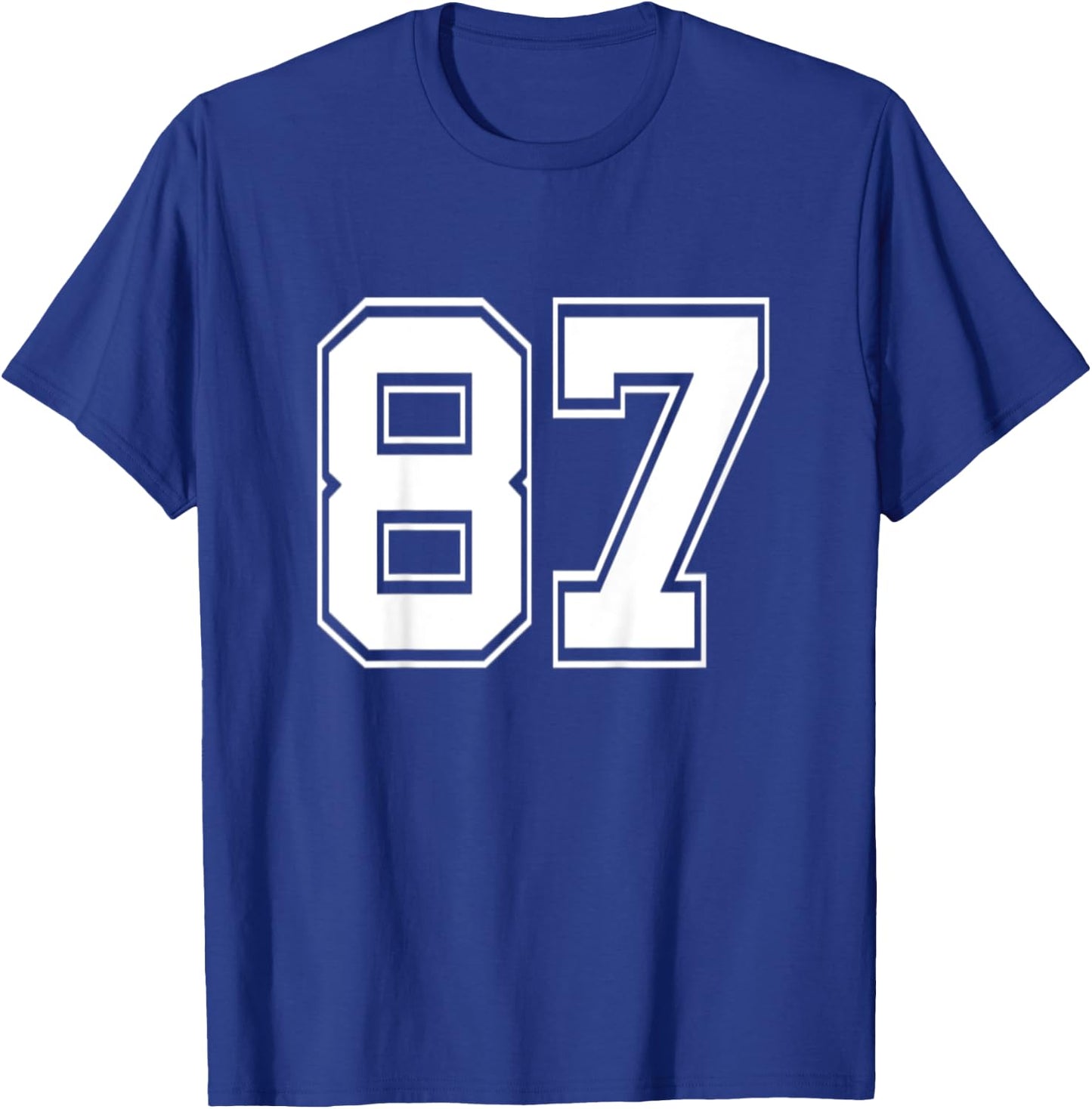 Kids Number 87 Basketball Jersey Baseball Football Shirt T-Shirt - T-Shirt | Royal