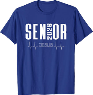 Class of 2026 Senior Christian Themed Jesus Filled Heartbeat T-Shirt - T-Shirt | Royal