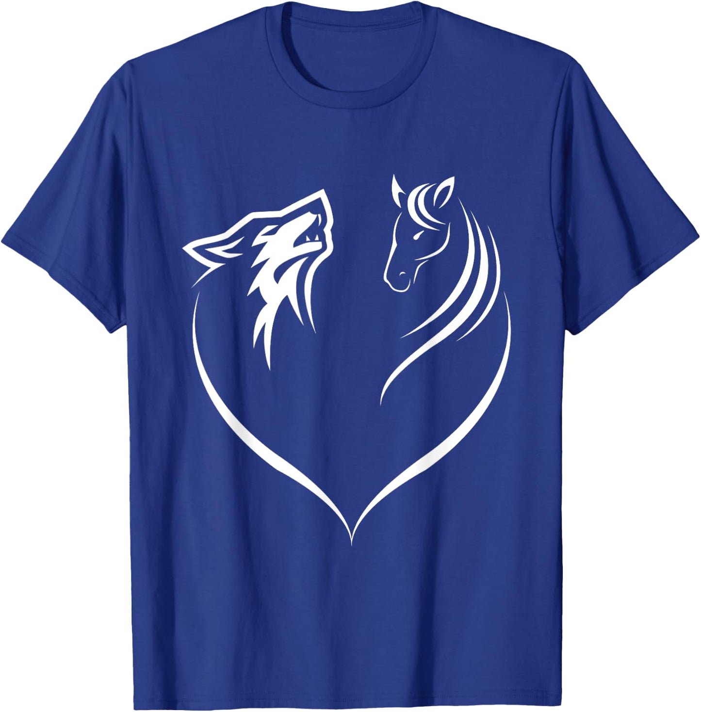 Horse Riding Wolf Animal Lover Gift Horse T-Shirt - T-Shirt | Royal