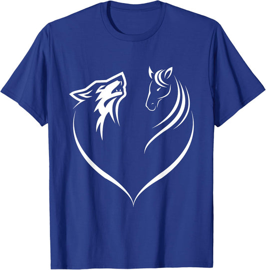Horse Riding Wolf Animal Lover Gift Horse T-Shirt - T-Shirt | Royal
