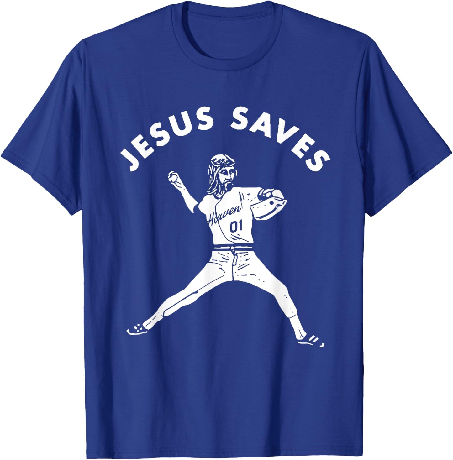 Jesus Saves Shirt Religious Christian Faith Baseball T-Shirt - T-Shirt | Royal