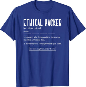 Ethical Hacker Definition White Hat Hacking Cyber Security T-Shirt - T-Shirt | Royal
