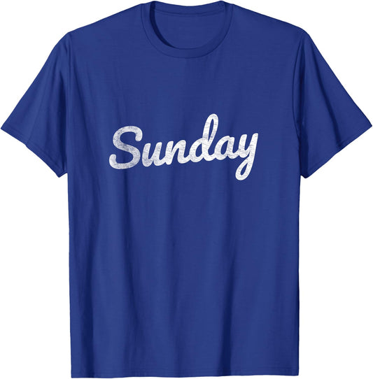 Sunday Fun Retro Days of the Week T-Shirt - T-Shirt | Royal