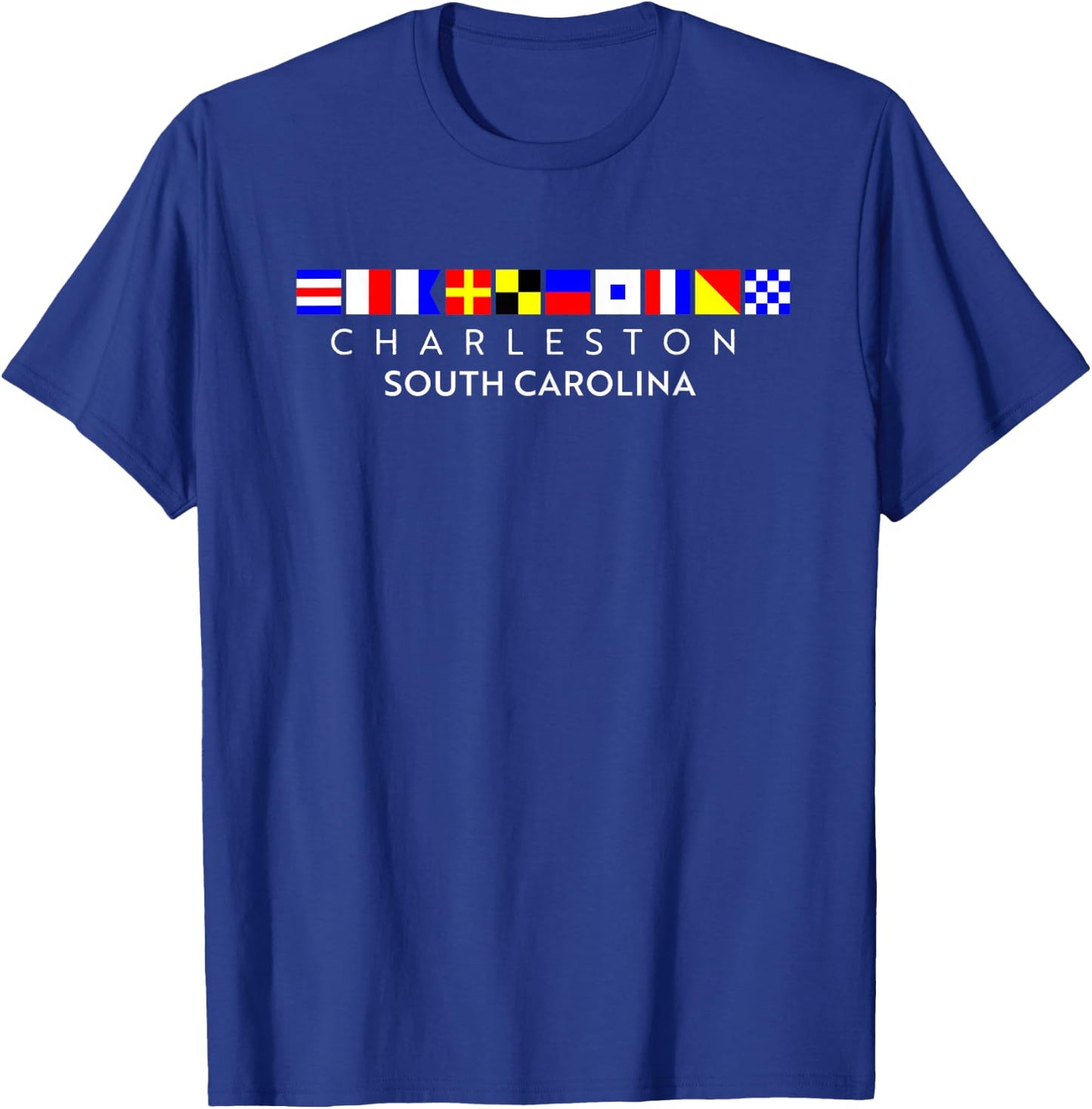 Nautical Flag Alphabet Gift - Charleston South Carolina T-Shirt - T-Shirt | Royal