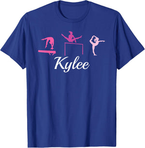 Kylee Name Gift Personalized Gymnastics T-Shirt - T-Shirt | Royal