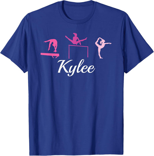 Kylee Name Gift Personalized Gymnastics T-Shirt - T-Shirt | Royal