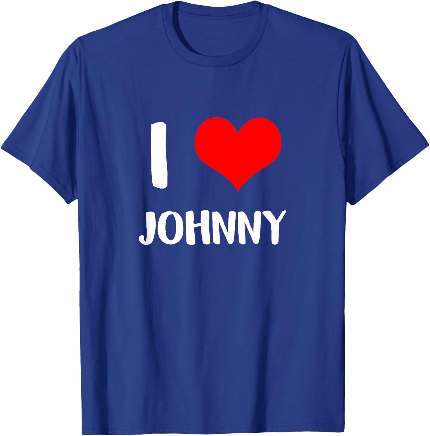 I love JOHNNY my valentine sorry ladies guys heart belongs T-Shirt - T-Shirt | Royal