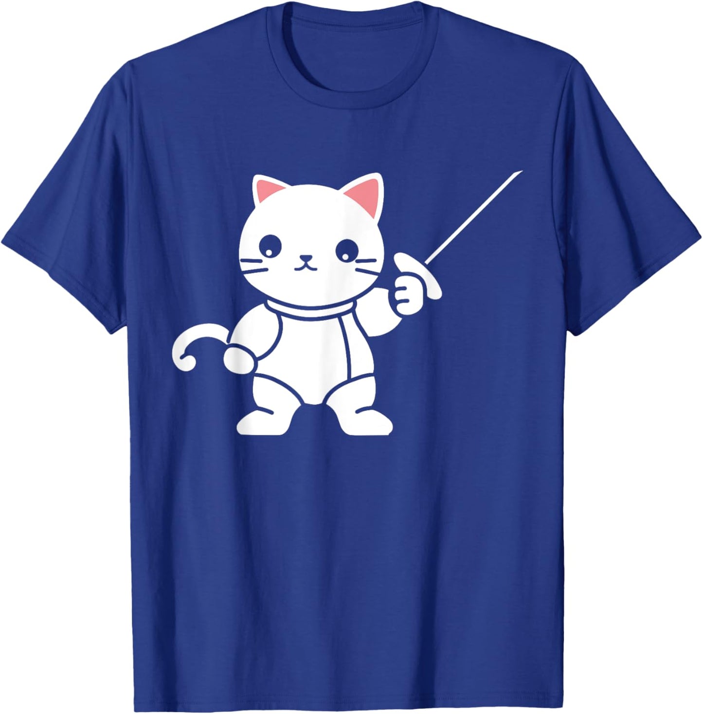 Fencing combat sport simple minimalist cat Fencing Women Kids T-Shirt - T-Shirt | Royal