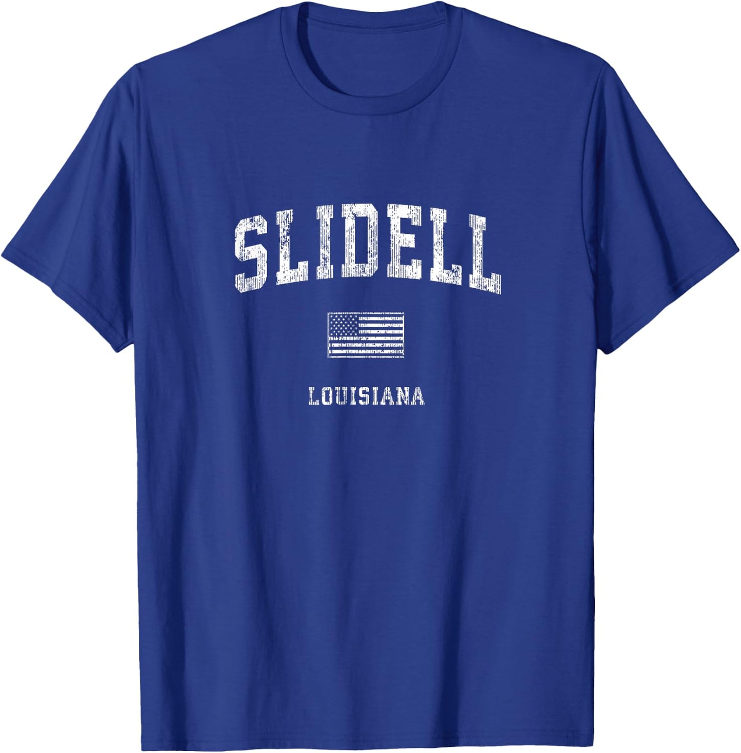 Slidell Louisiana LA Vintage American Flag T-Shirt - T-Shirt | Royal