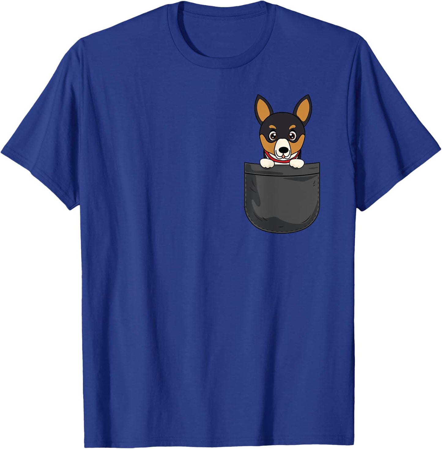 Rat Terrier Mom Dad Dog In Pocket Cute Funny Pet Lover Gift Men Women Kids T-Shirt - T-Shirt | Royal