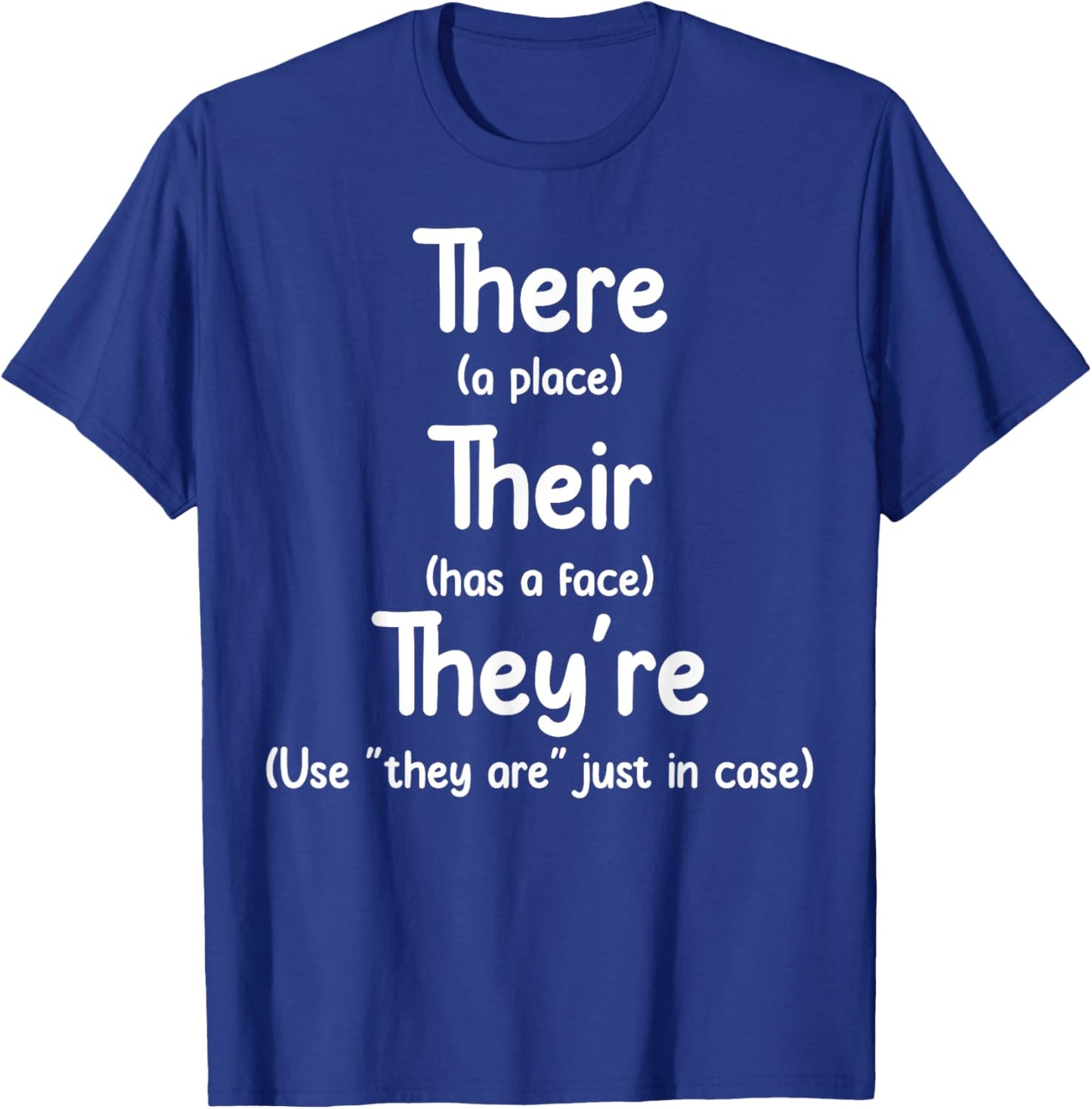 English Teacher Grammar Apparel Black Adults Small Letter Print T-Shirt - T-Shirt | Royal