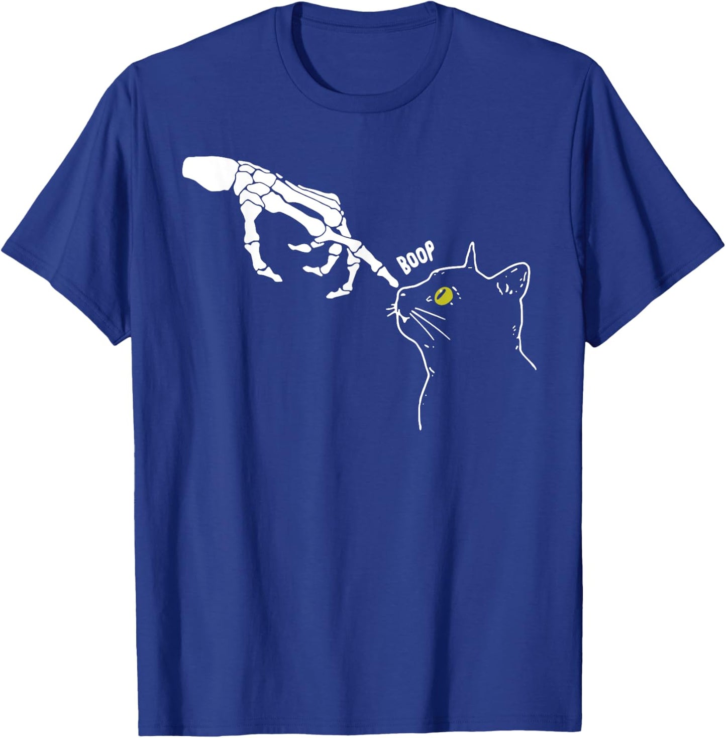 Halloween Skeleton Hand Cat Boop Funny Costume Cat Lovers T-Shirt - T-Shirt | Royal