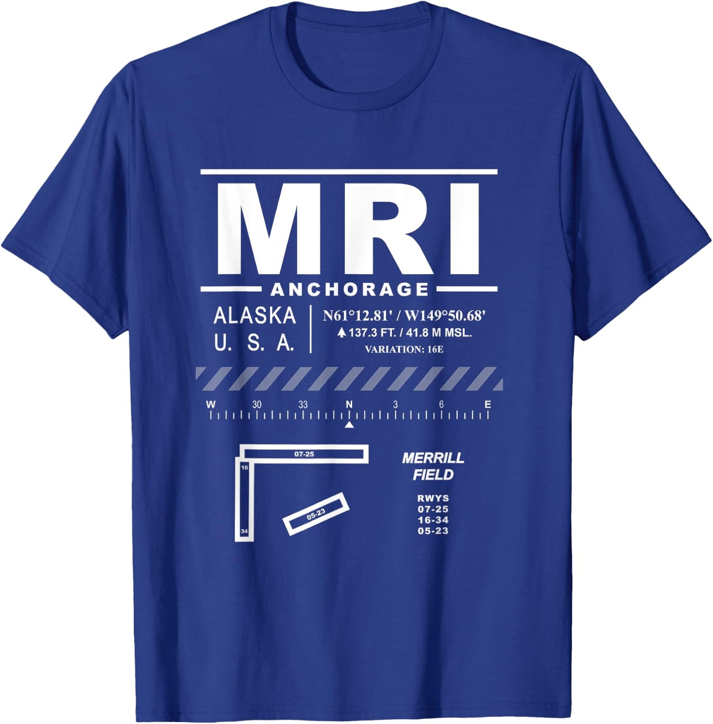 Merrill Field Anchorage Alaska MRI T-Shirt - T-Shirt | Royal