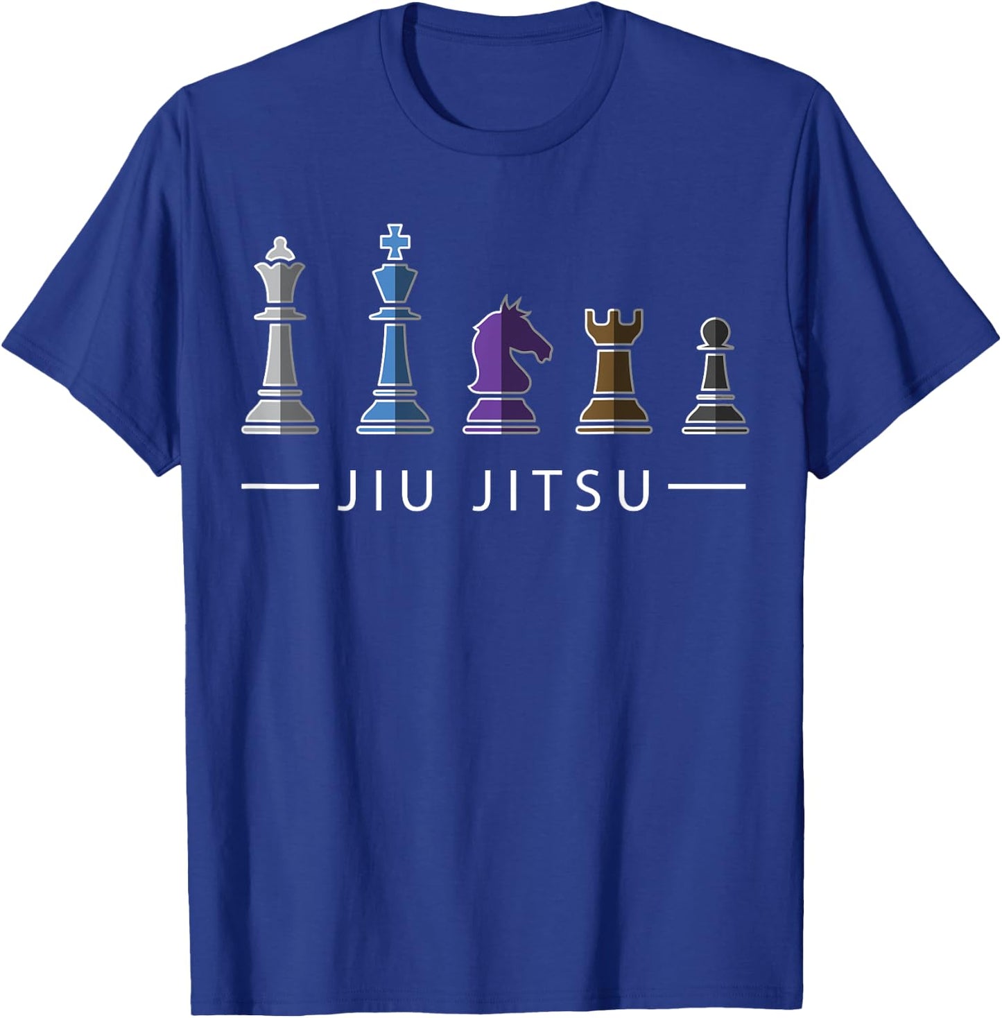 Funny BJJ Brazilian Jiu Jitsu Chess Belt Fighter MMA Gifts T-Shirt - T-Shirt | Royal