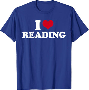 I Love Reading T-Shirt - T-Shirt | Royal