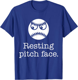 Resting Pitch Face Funny Baseball T-Shirt - T-Shirt | Royal