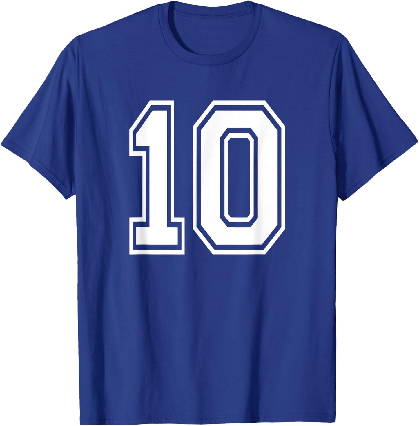 Number 10 Birthday Gift Sports Player Team Numbered Jersey T-Shirt - T-Shirt | Royal