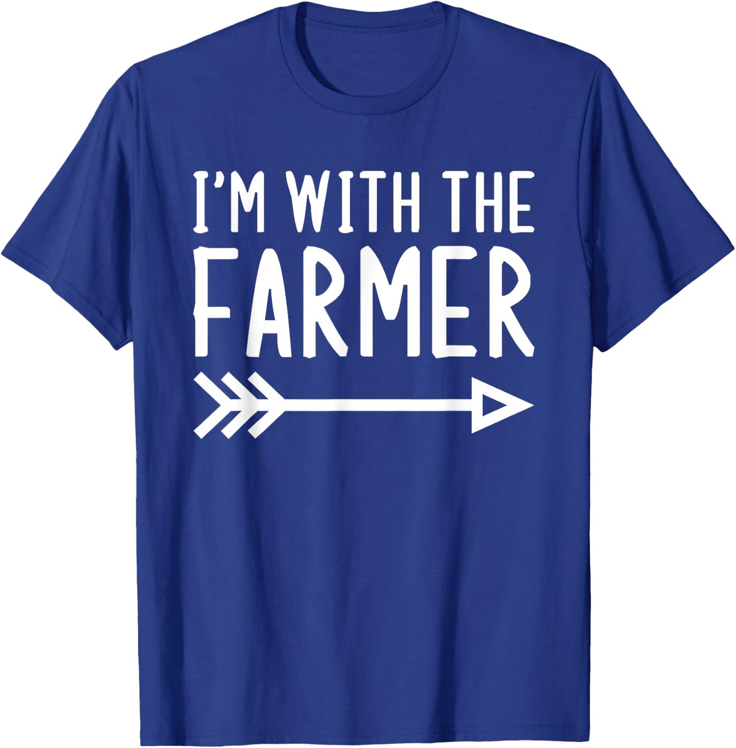 I'm With The Farmer Funny Matching Halloween Couple Costume T-Shirt - T-Shirt | Royal