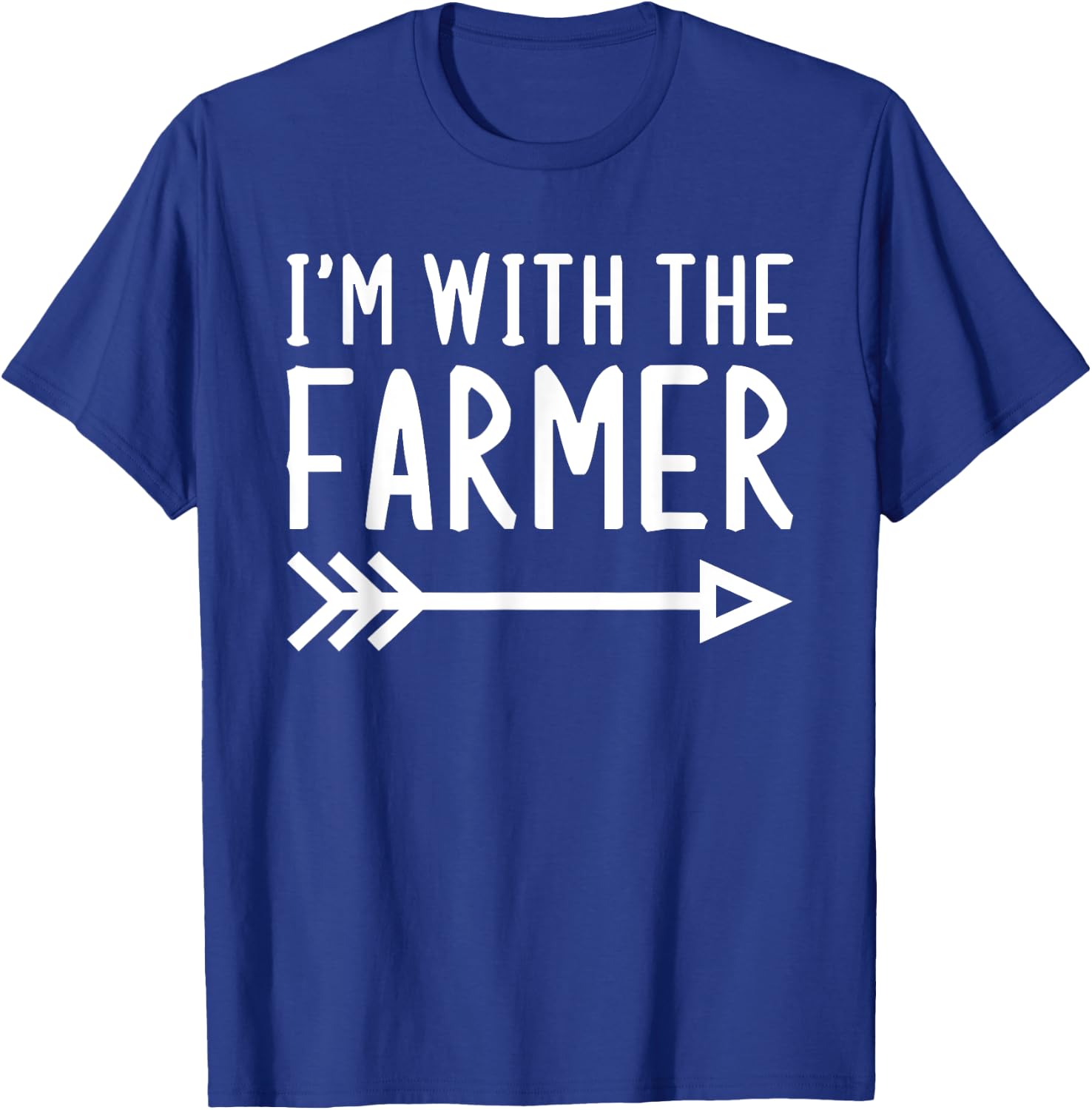 I'm With The Farmer Funny Matching Halloween Couple Costume T-Shirt - T-Shirt | Royal